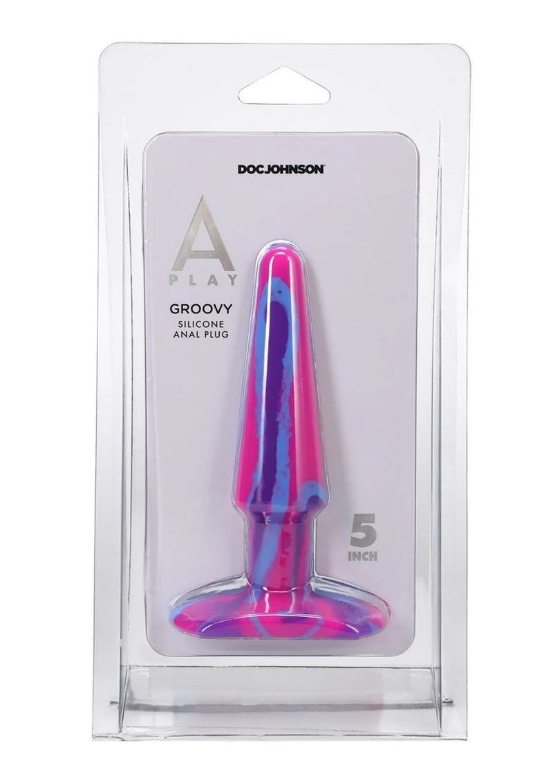 A-Play Groovy Silicone Anal Plug 5in - Fuschia - Image 2