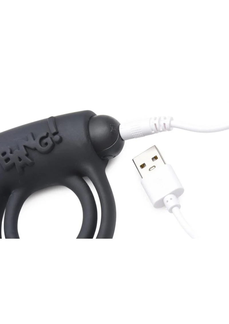 Bang! Silicone Rechargeable Cock Ring and Bullet with Remote Control - Image 3