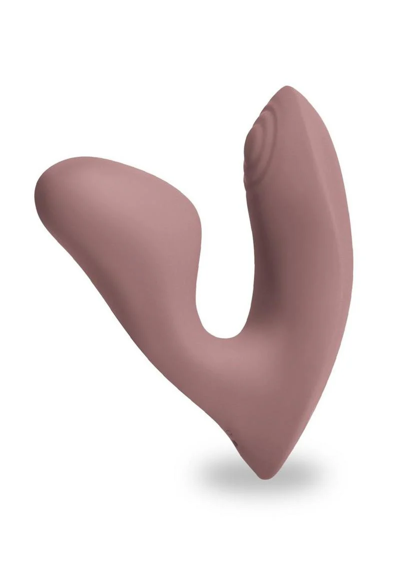 Desire Demure Rechargeable Silicone Wearable Dual Motor Vibrator with Clitoral Stimulator - Image 5