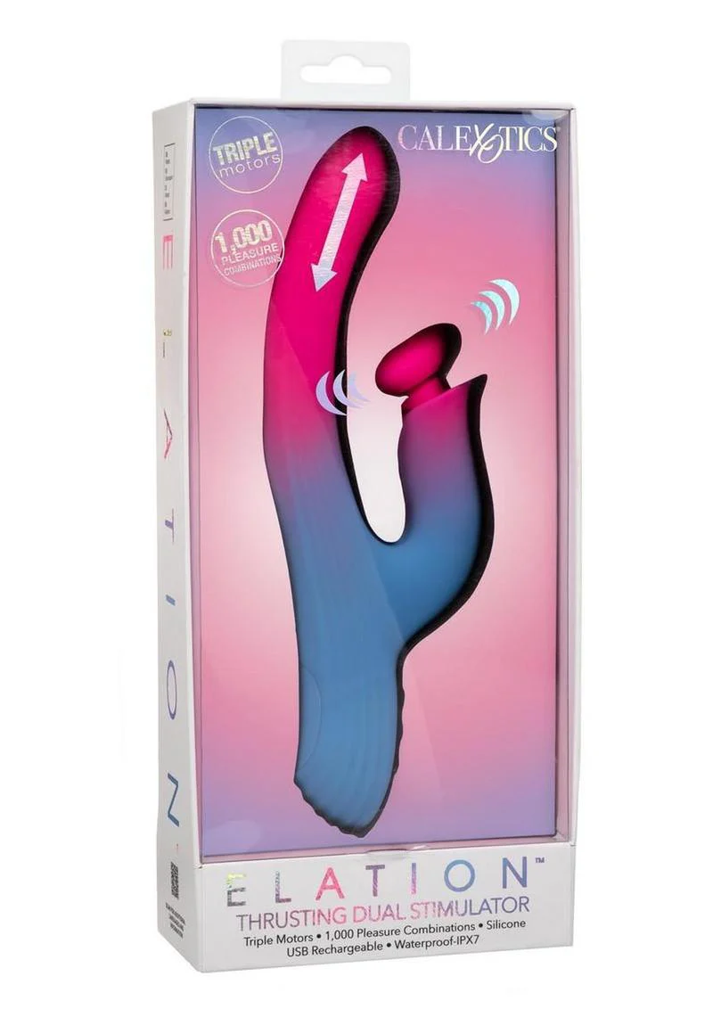 Elation Thrusting Rechargeable Silicone Dual Stimulator - Image 2