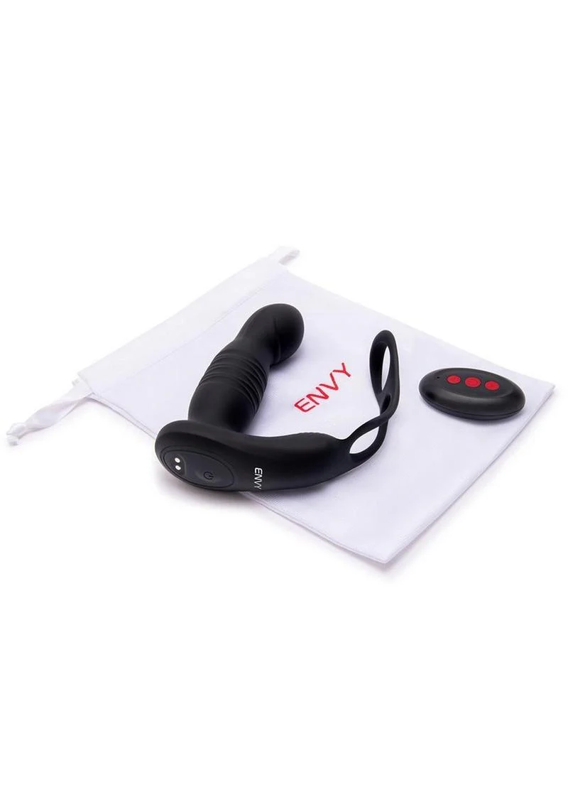 Envy Toys Remote Controlled Thruster Rechargeable Silicone P-Spot Vibrator and Dual Stamina Ring - Image 3