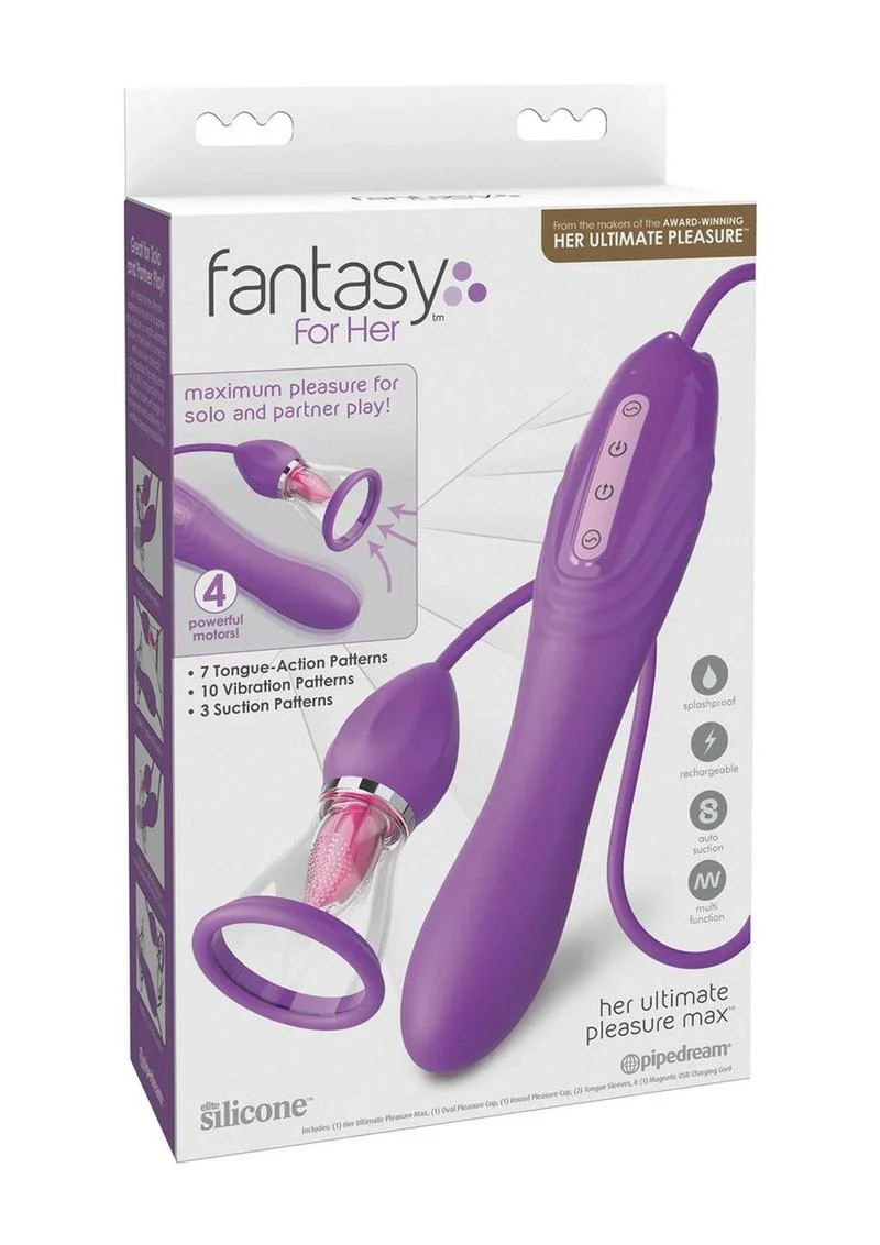 Fantasy For Her Ultimate Pleasure Max Rechargeable Silicone Vibrator with Clitoral Stimulator - Image 2