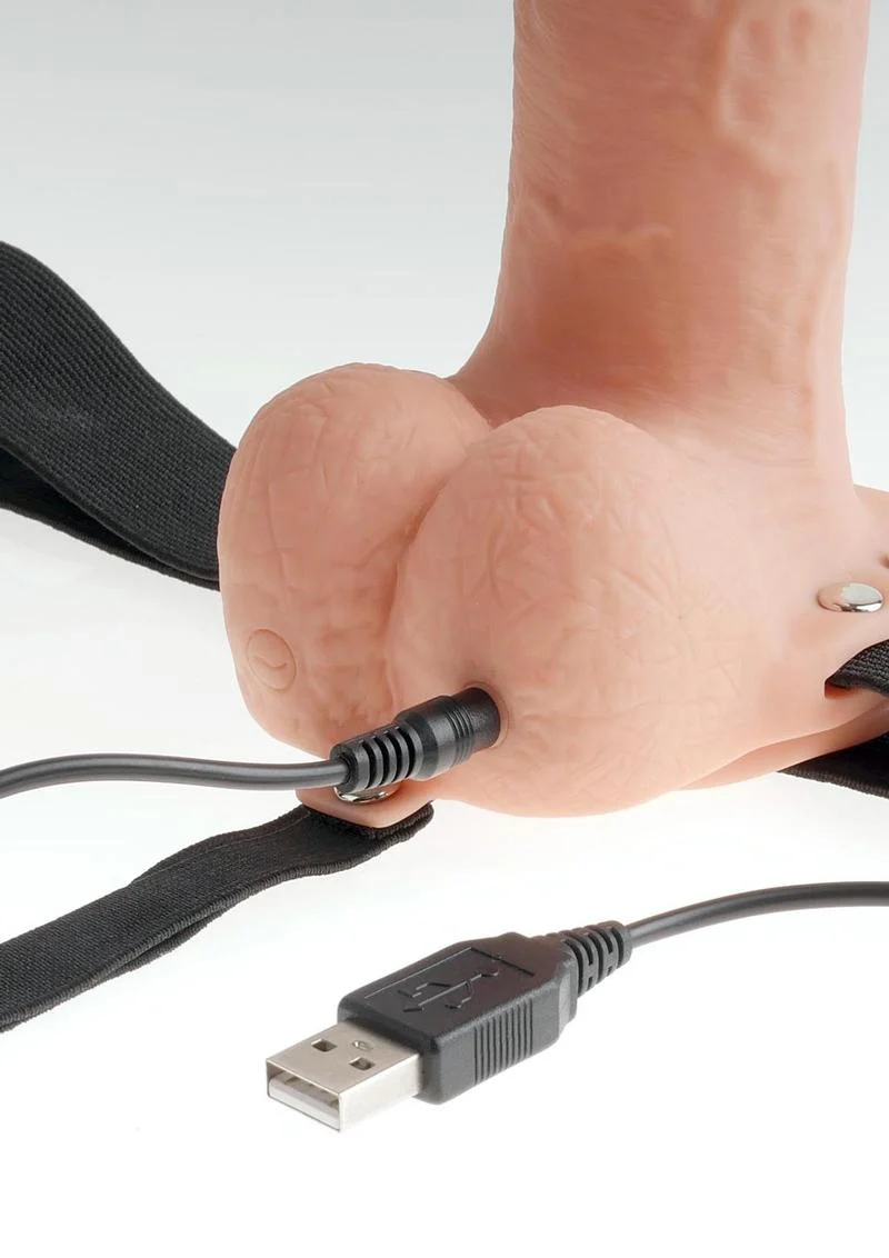 Fetish Fantasy Series Hollow Rechargeable Strap-On Dildo with Balls and Harness - Image 8