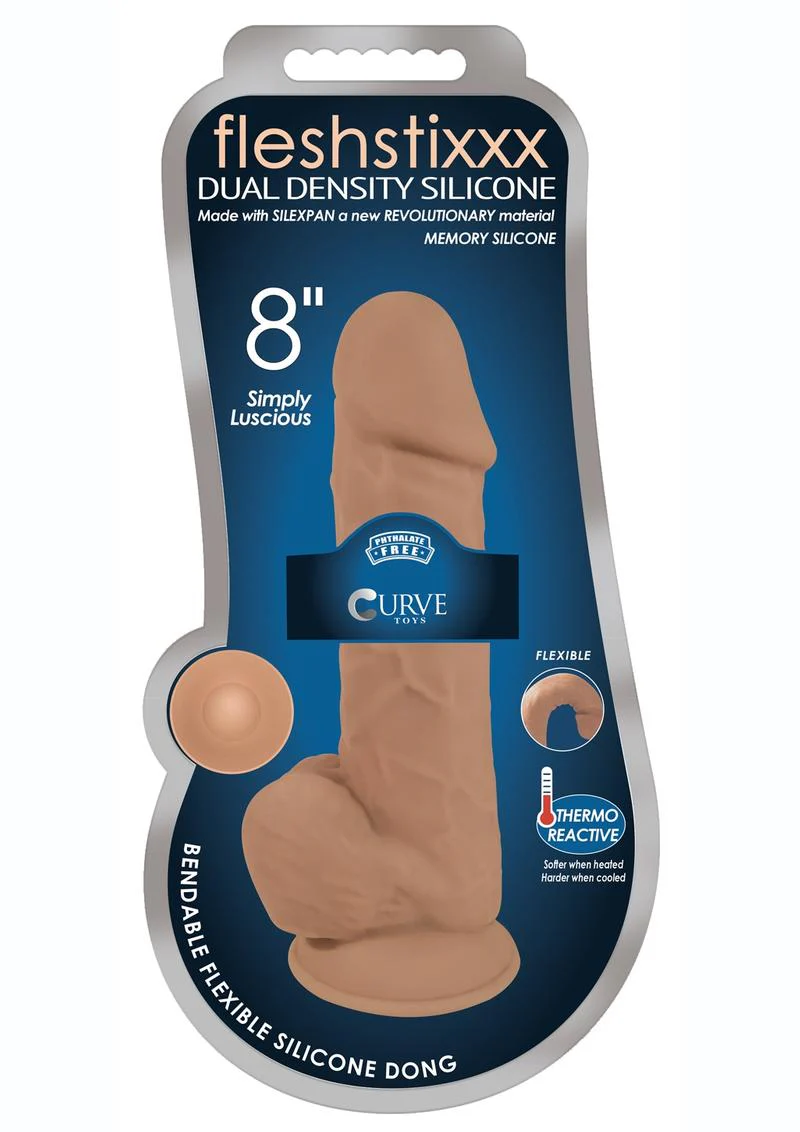 Fleshstixxx Dual Density Silicone Bendable Dong with Balls - Image 25