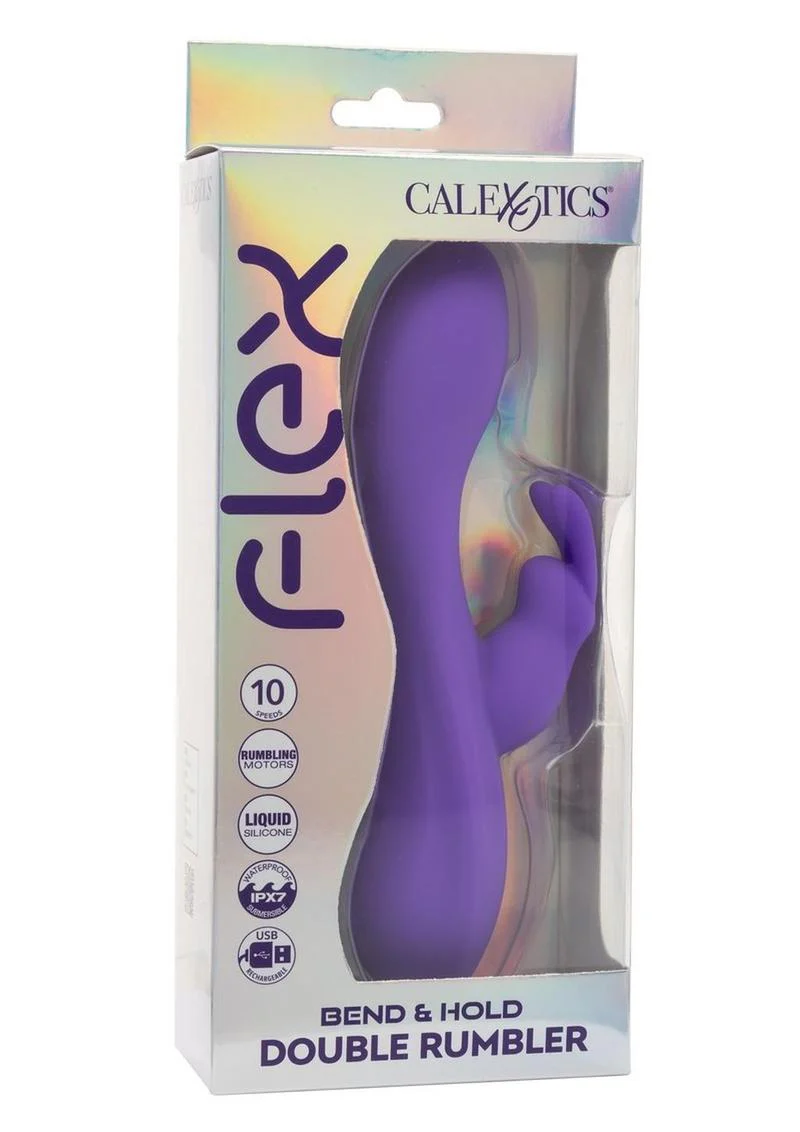 Flex Bend and Hold Double Rumbler Rechargeable Silicone Vibrator - Image 2