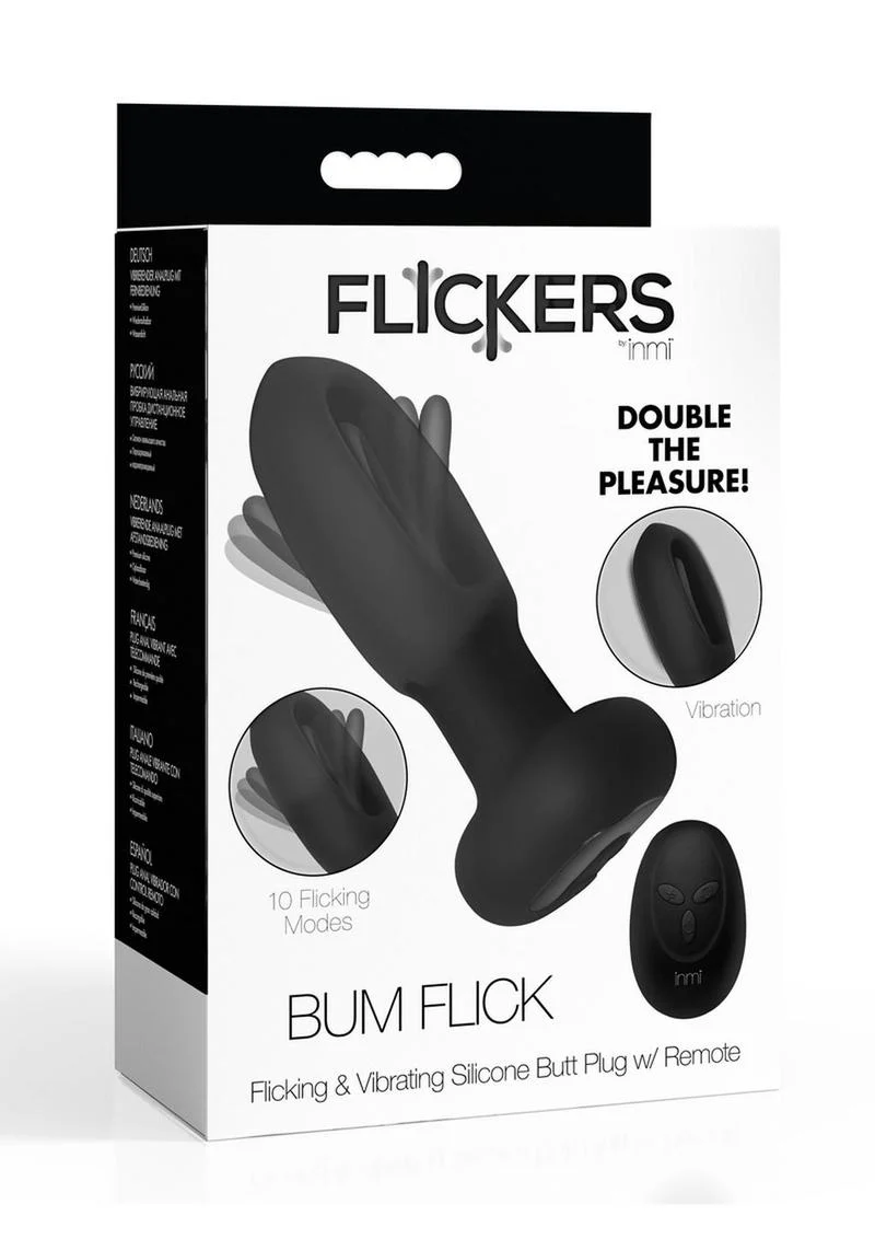 Flickers Bum Flick Flicking and Vibrating Rechargeable Silicone Butt Plug with Remote - Image 2