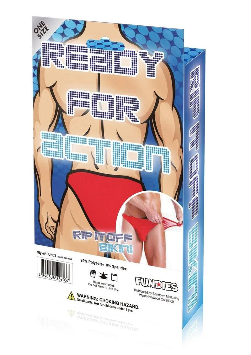Fundies Rip It Off Bikini with Red Satin Ribbon - Image 4