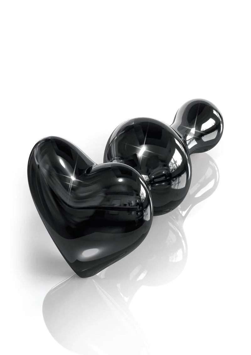 Icicles No 74 Beaded Heart Shaped Glass Anal Plug - Image 3
