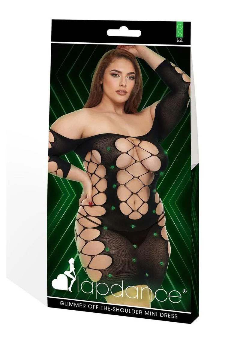 Lapdance Lingerie Glimmer Off The Shoulder Minidress - Queen Size - Image 2