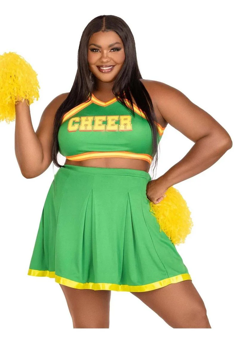 Leg Avenue Bring It Baddie Set Top with Cheer Logo, Pleated Skirt and Pom Pom - Image 6