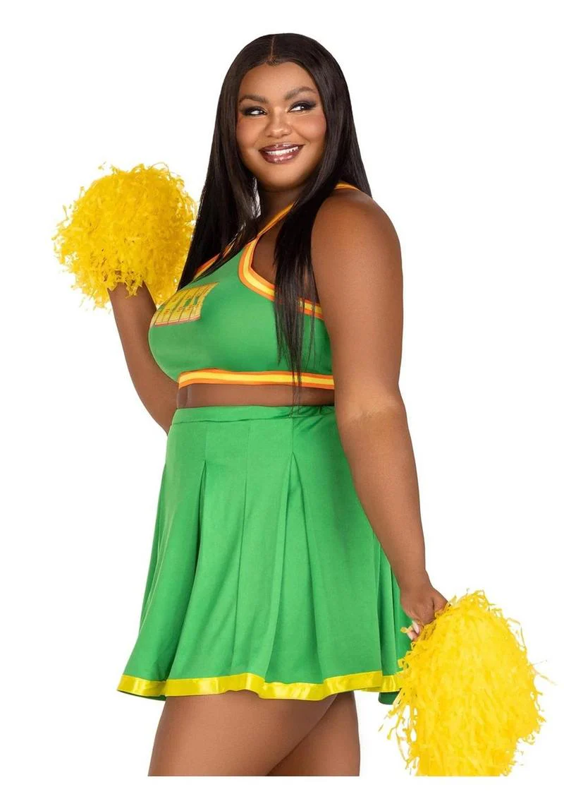 Leg Avenue Bring It Baddie Set Top with Cheer Logo, Pleated Skirt and Pom Pom - Image 7