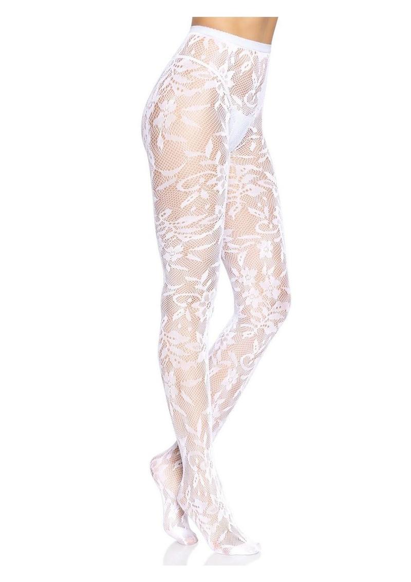 Leg Avenue Seamless Chantilly Floral Lace Tights - Image 7