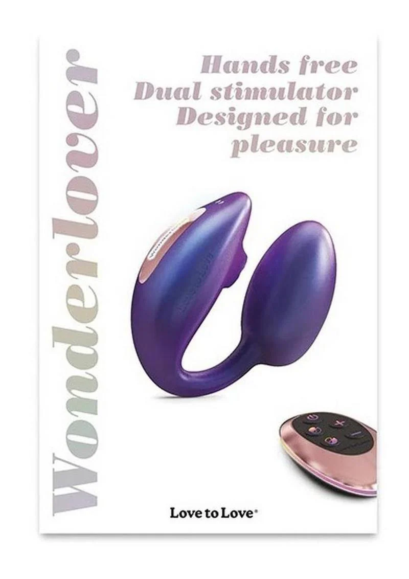 Love to Love Wonderlover Rechargeable Silicone Dual Vibrator with Remote - Iridescent Night - Image 2