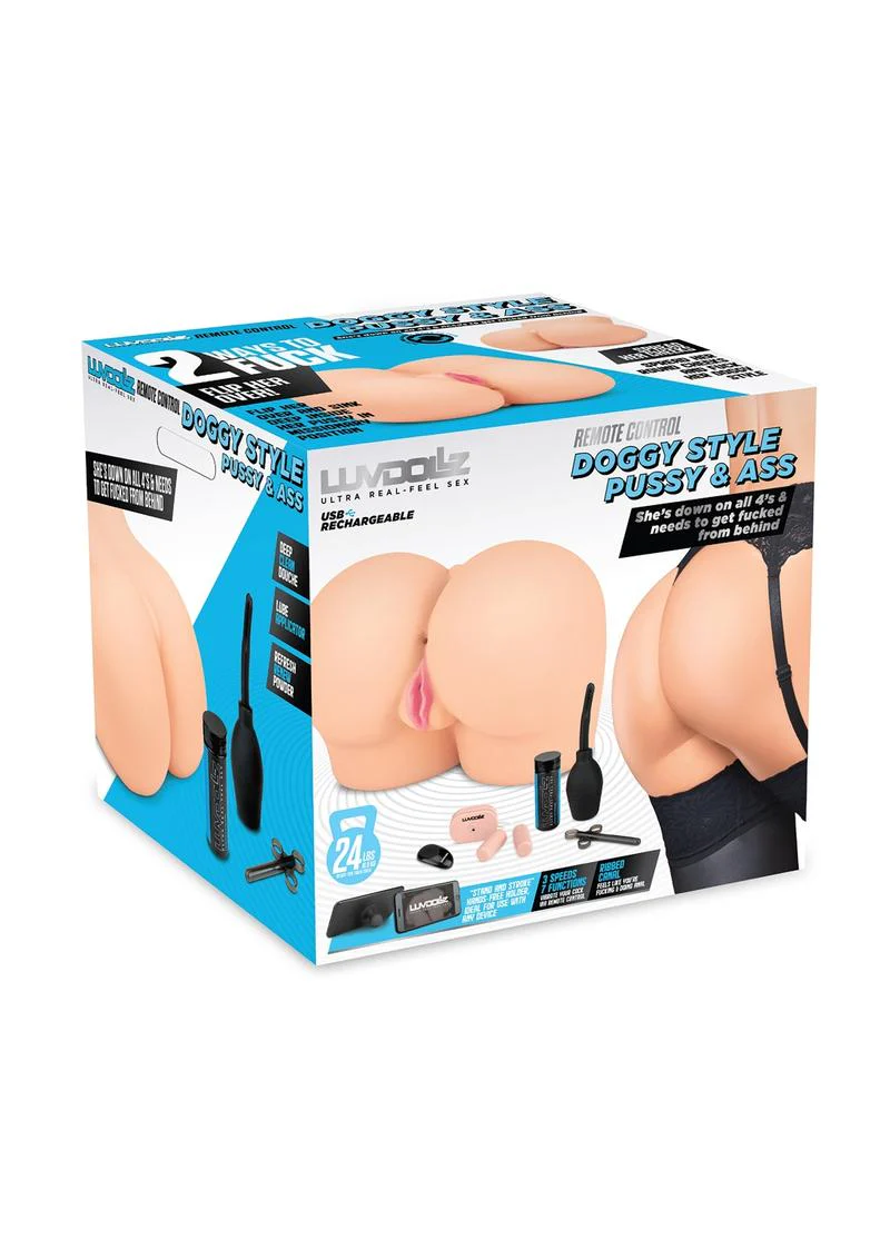 Luvdollz Remote Control Doggy Style Vibrating Rechargeable Masturbator - Pussy and Ass - Image 2