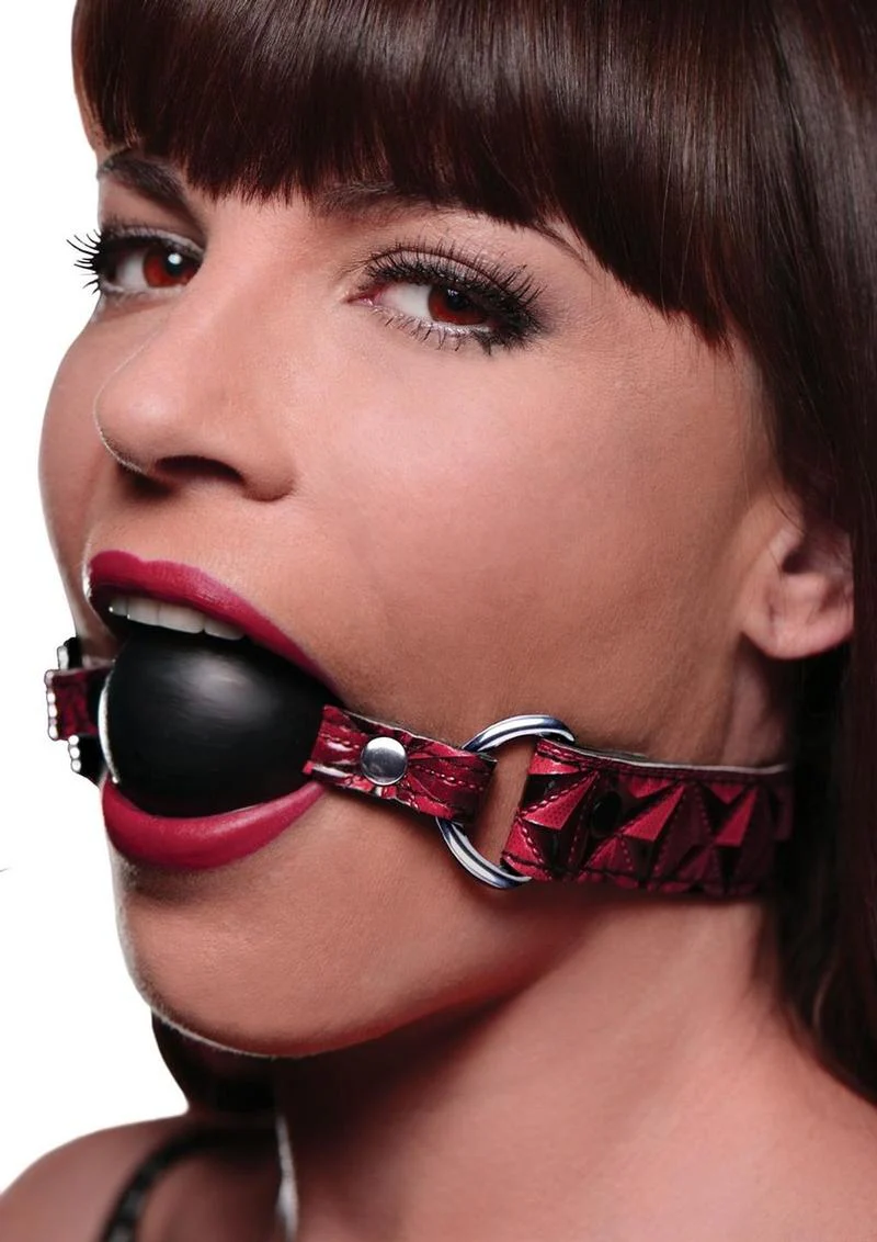 Master Series - Crimson Tied Triad Interchangeable Silicone Ball Gag - Image 4