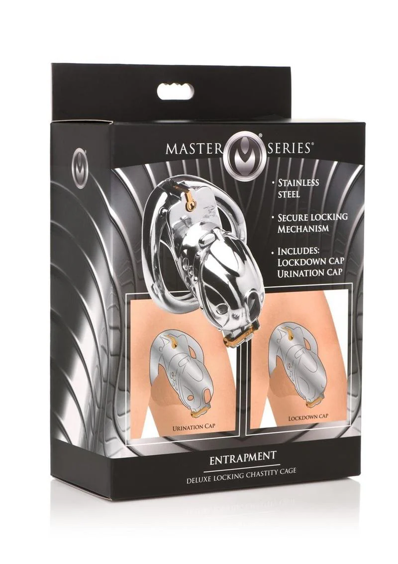 Master Series Entrapment Deluxe Locking Chastity Cage - Image 2
