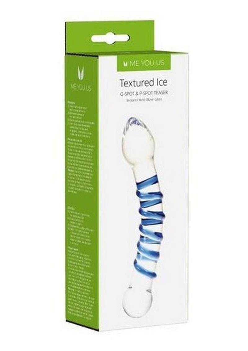ME YOU US Textured Ice G-Spot and P-Spot Teaser Glass Dildo - Image 2