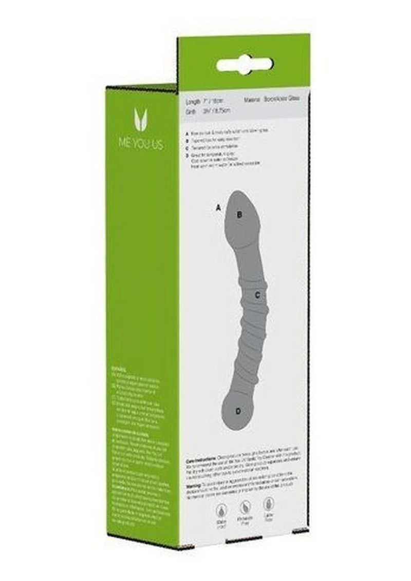 ME YOU US Textured Ice G-Spot and P-Spot Teaser Glass Dildo - Image 3