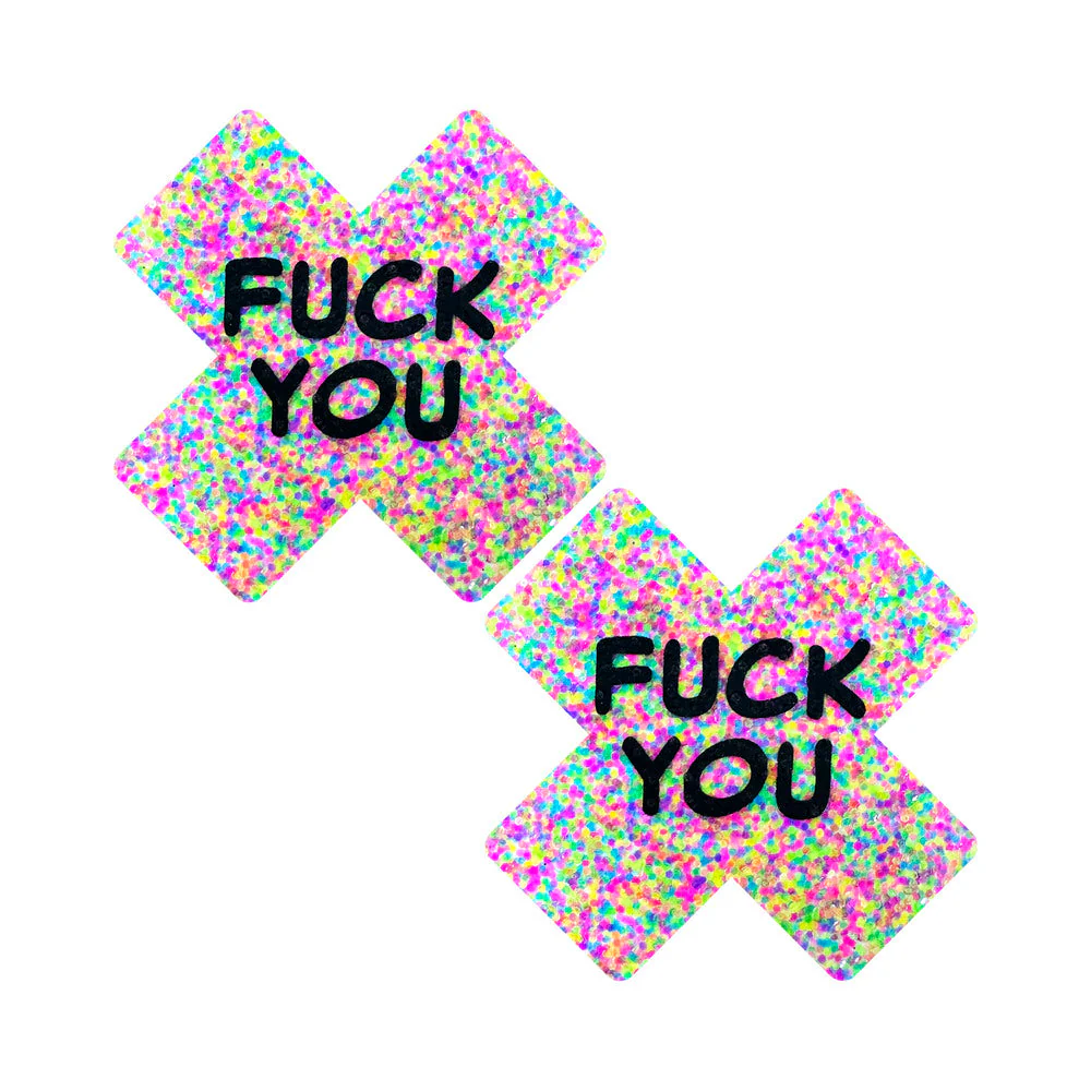 Neva Nude F*ck You Sprankles 3D Neon Blacklight X Factor Nipple Pasties