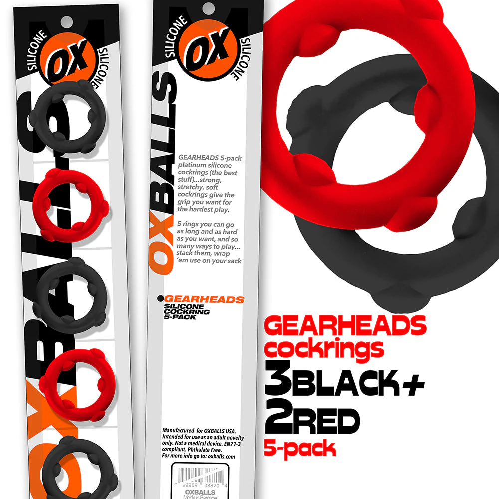 Oxballs Gearheads 5-Pack Spinner Rings Red/Black