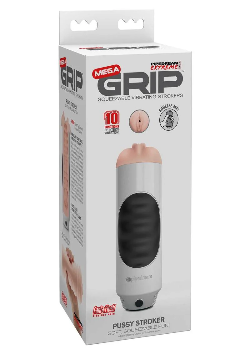 Pipedream Extreme Toyz Mega Grip Vibrating Pussy Masturbator - Pussy - Image 2