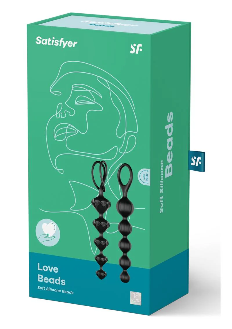 Satisfyer Love Beads Silicone Anal Beads Black (2 Each - Image 2