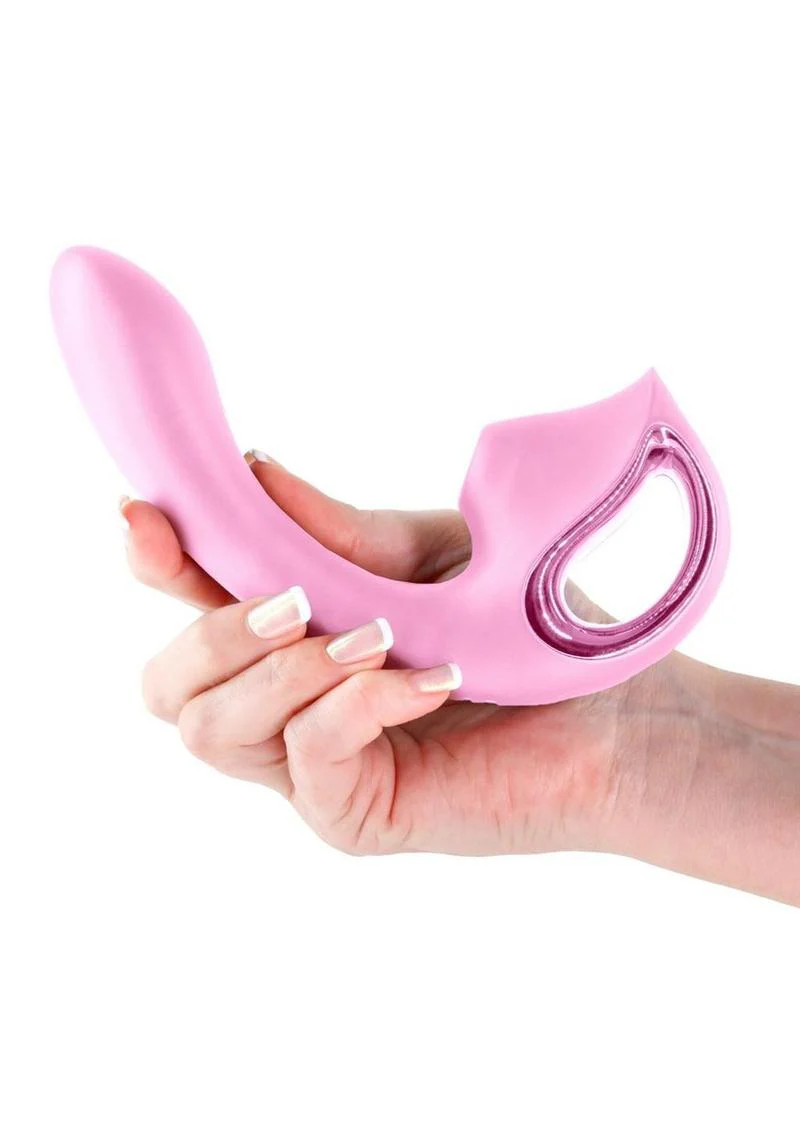 Seduction Kaia Rechargeable Silicone Dual Vibrator with Air Pulse Clitoral Stimulator - Image 3