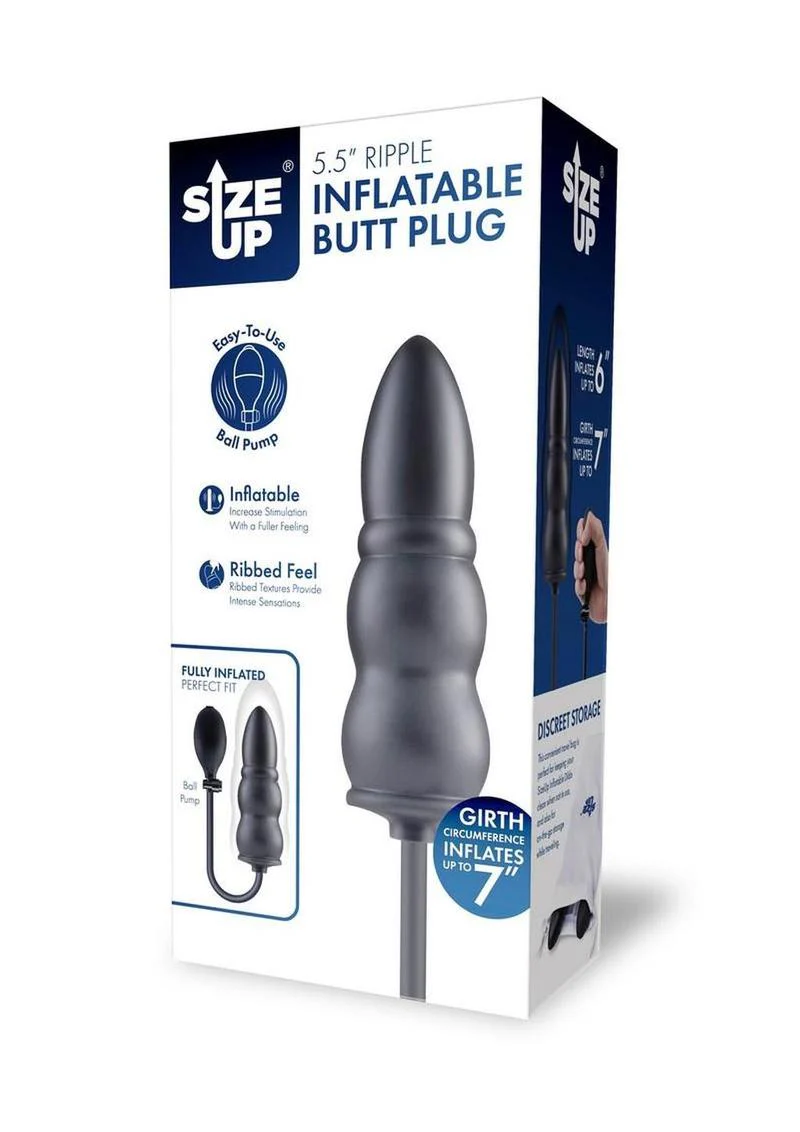 Size Up Ripple Inflatable Silicone Butt Plug - Image 2