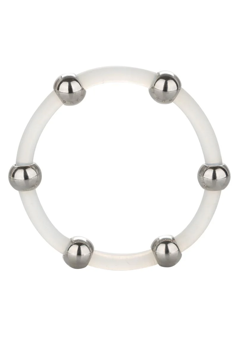 Steel Beaded Silicone Cock Ring - Image 5