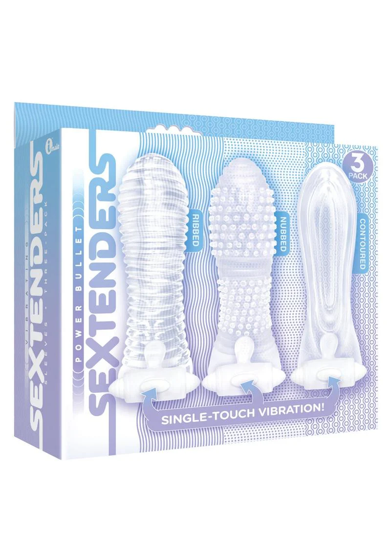 The 9's - Vibrating Sextenders, 3-Pack, Nubbed, Contoured, Ribbed - Image 2