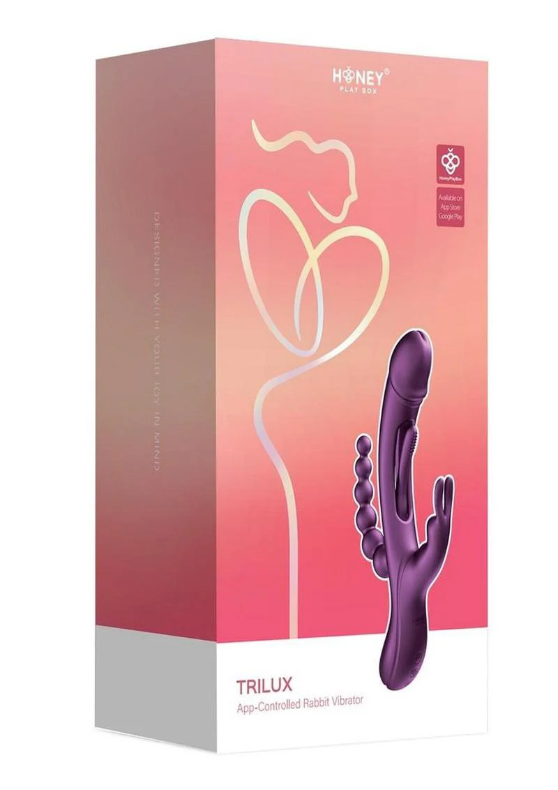 Trilux Kinky Finger Rechargeable Silicone Rabbit Vibrator with Anal Beads - Image 5