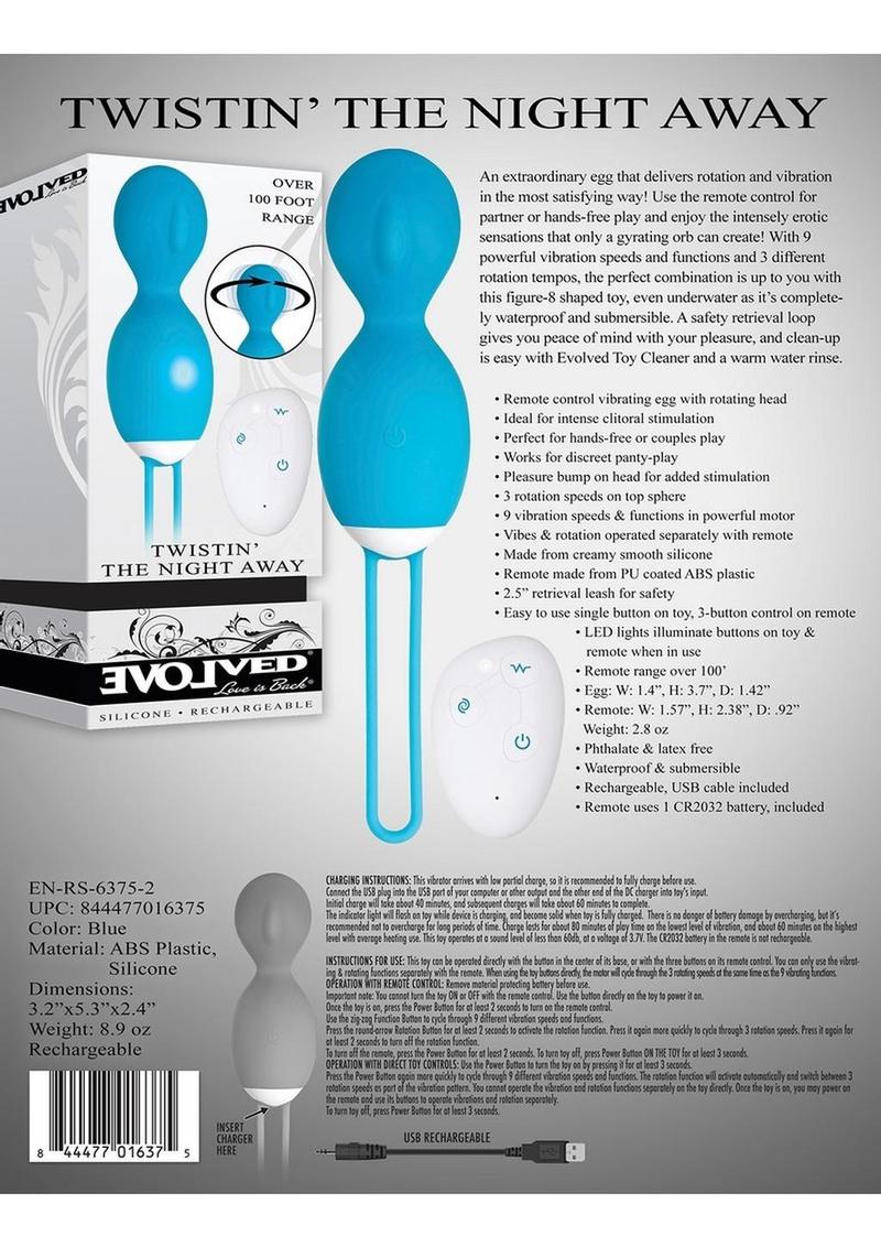 Twistin' The Night Away Silicone Rechargeable Egg with Remote Control - Image 4