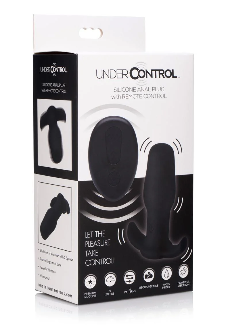 Under Control Rechargeable Silicone Anal Plug with Remote Control - Image 2