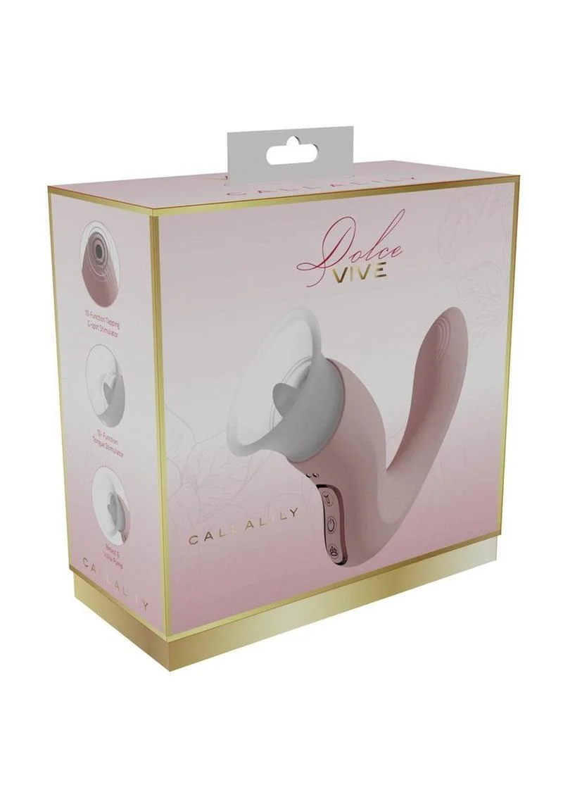 Vive Callalily Silicone Rechargeable Triple Motor G-Spot Tap, Vulva, Breast Suction and Tongue Vibrator - Image 6