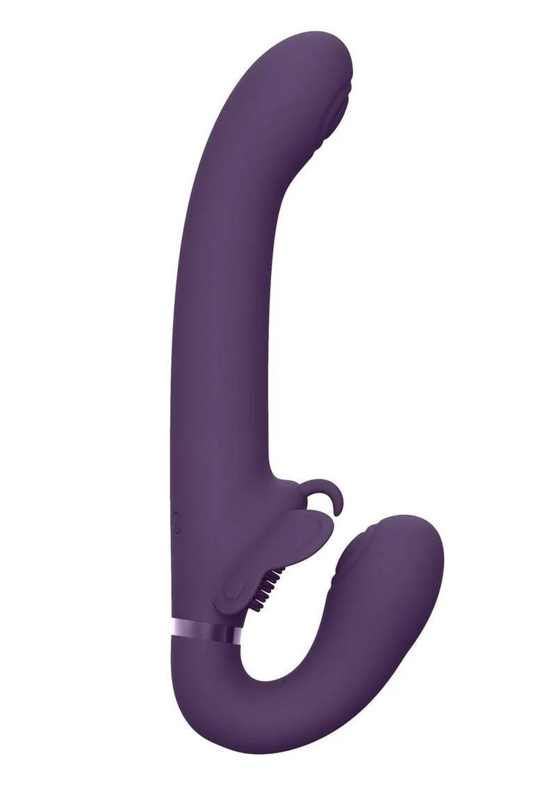 Vive Satu Rechargeable Silicone Pulse Wave and Vibrating Strapless Strap-On - Image 5