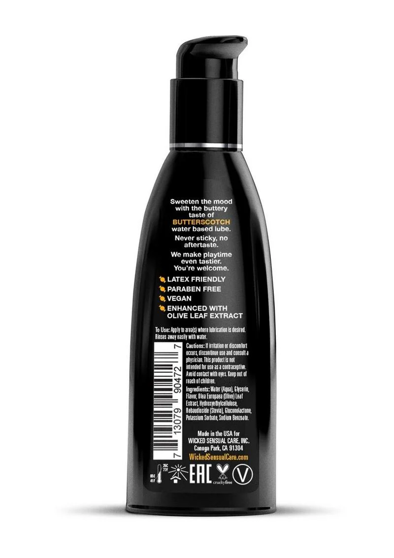 Wicked Aqua Water Based Flavored Lubricant Butterscotch - Image 2