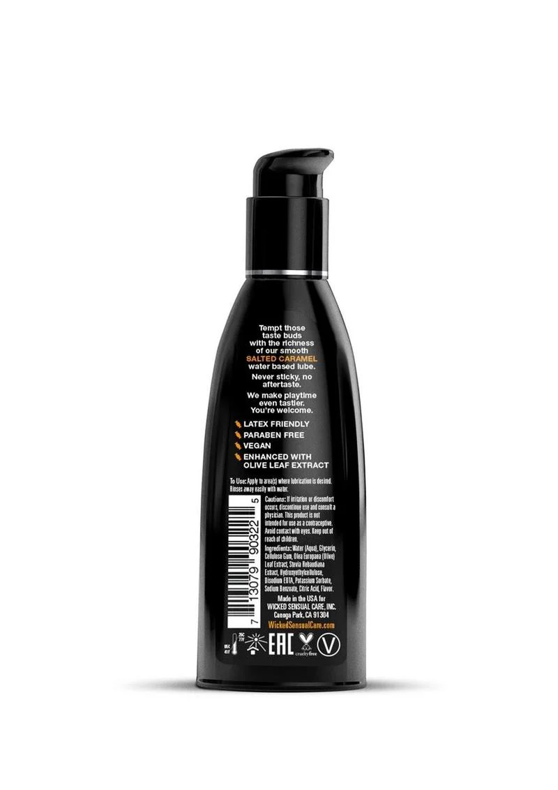 Wicked Aqua Water Based Flavored Lubricant Salted Caramel - Image 2